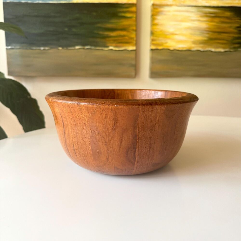 Vintage Dansk Staved Teak Salad Fruit Bowl / Jens Quistgaard Danish Modern